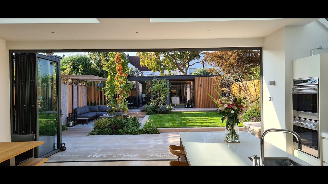 image 0 Large Family Garden With Stunning Pergola And Garden Room Office